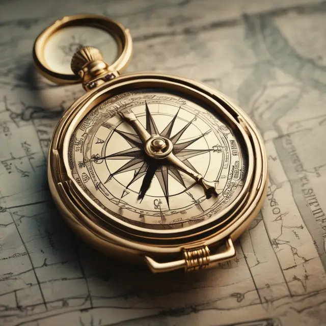 An employer holding a golden compass, guiding an employee on their retirement savings journey using a money purchase plan.