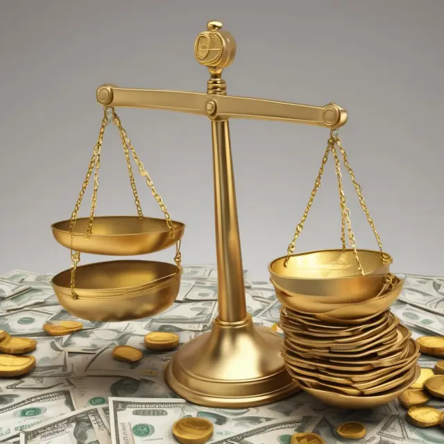 Golden scales illustrating the balance between Currency Deposit Ratio (CDR), Reserve Ratio, and Excess Reserves influencing money supply