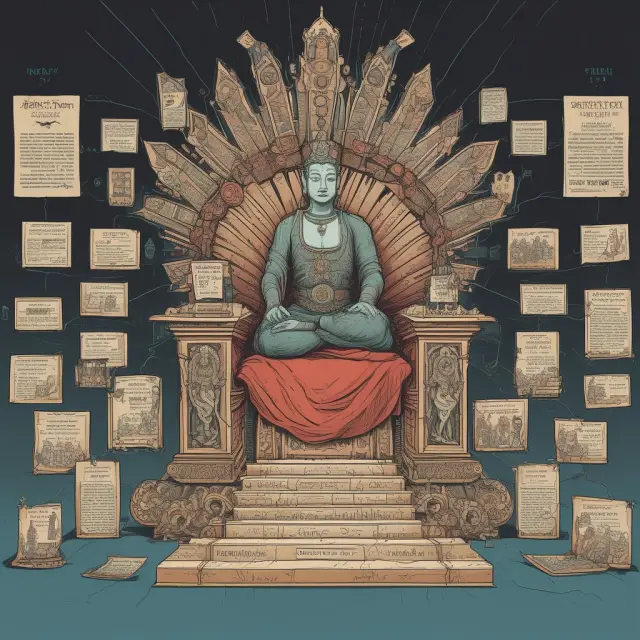 An image of a monopolist sitting on a throne, while consumers below struggle under the weight of high prices. Keywords: monopolies, excessive pricing, consumers, competition.