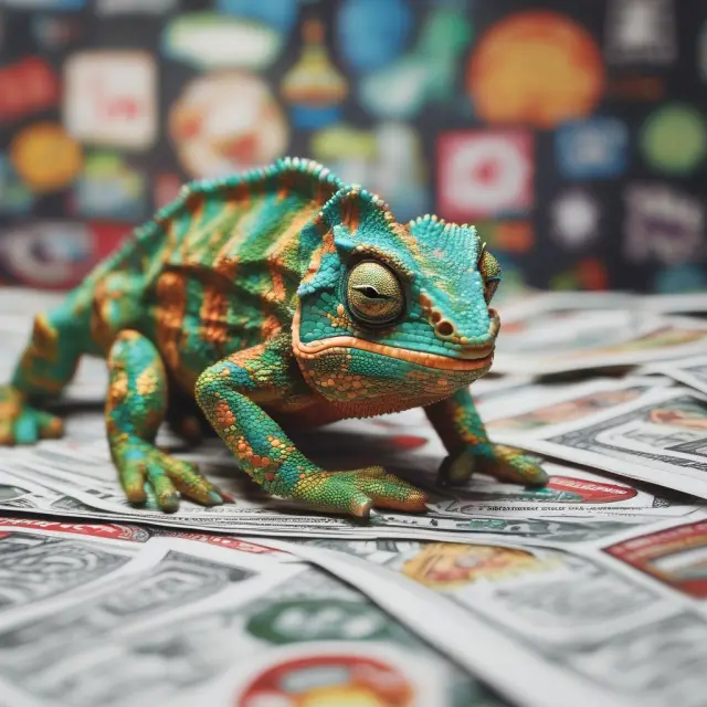 A chameleon market representing monopolistic competition, where firms offer varying products and pricing strategies to attract consumers