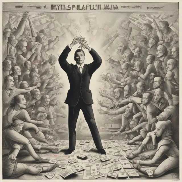 Firms in monopolistic competition engaging in a dance symbolizing their struggle to maximize profits while battling entry/exit dynamics
