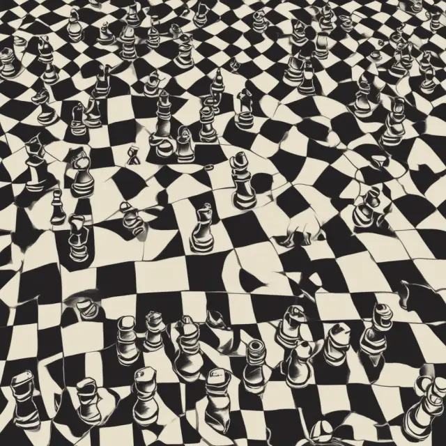 Windows logo pieces on a chessboard clash against open-source alternatives, representing monopolistic practices and the role of antitrust laws in protecting consumer choice