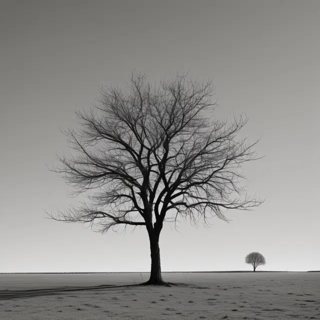Lone tree in a barren landscape symbolizes a monopoly