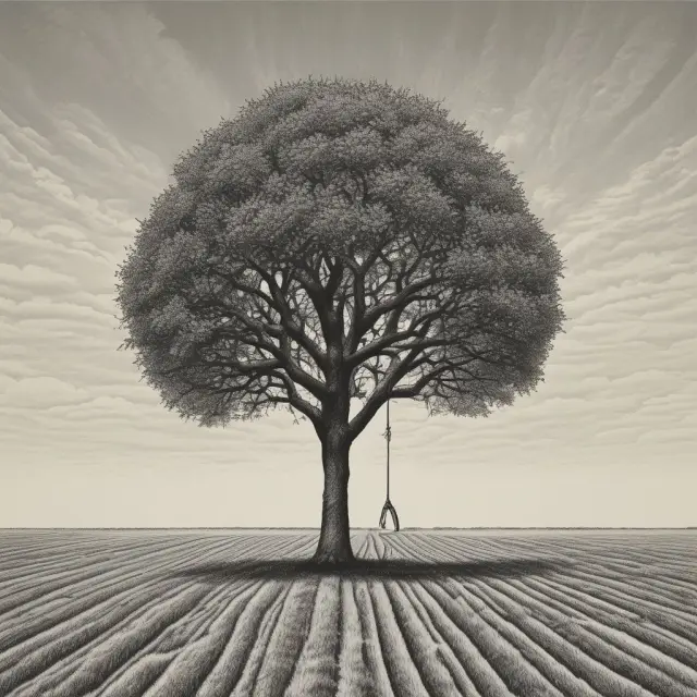 A lone tree symbolizing a monopolistic market, standing tall with influences over pricing and competition dynamics.