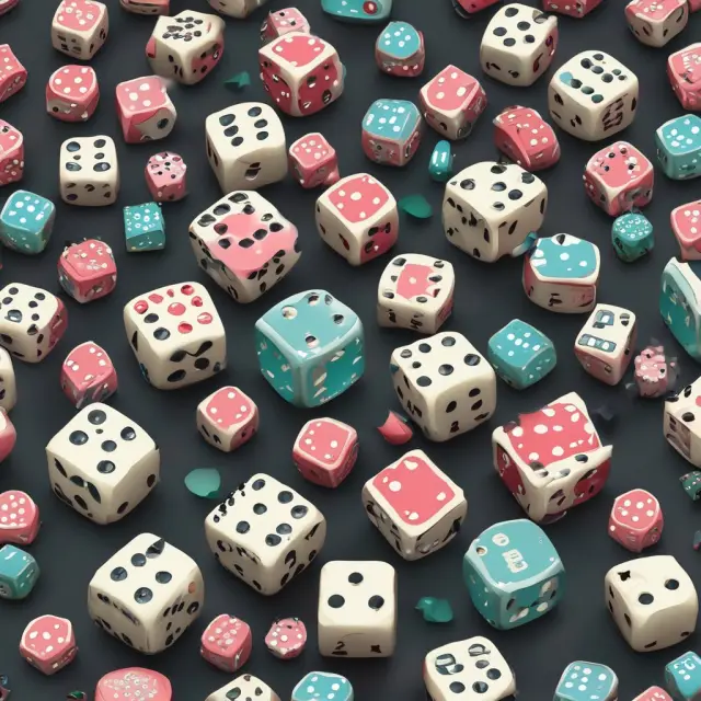 Dice representing Monte Carlo simulations rolling through business, finance, meteorology, physics, and engineering sectors