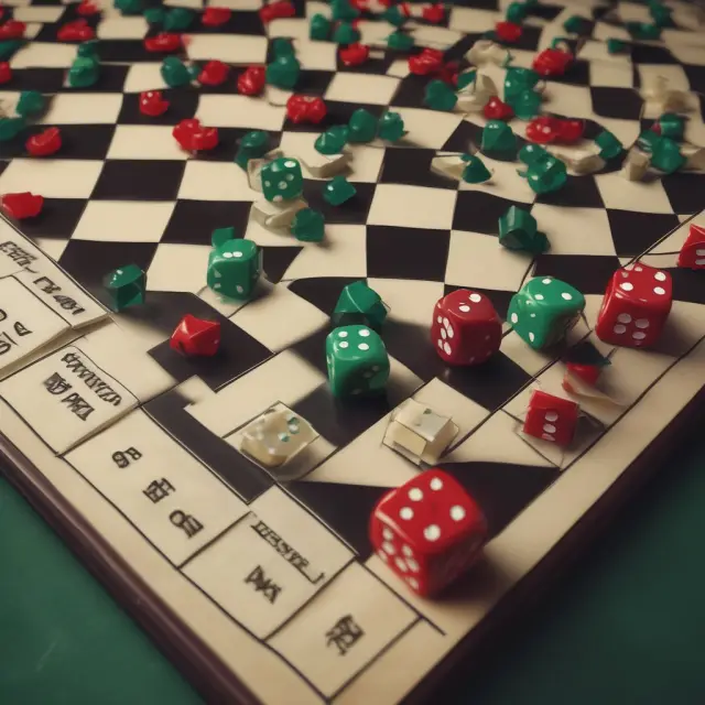 A game of dice on a chessboard representing Monte Carlo simulations in finance applications: option pricing, portfolio valuation, and fixed income investments.
