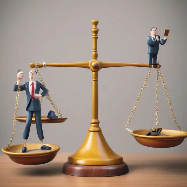 Scales with a landlord and tenant representing fairness and mutual understanding in month-to-month tenancies.