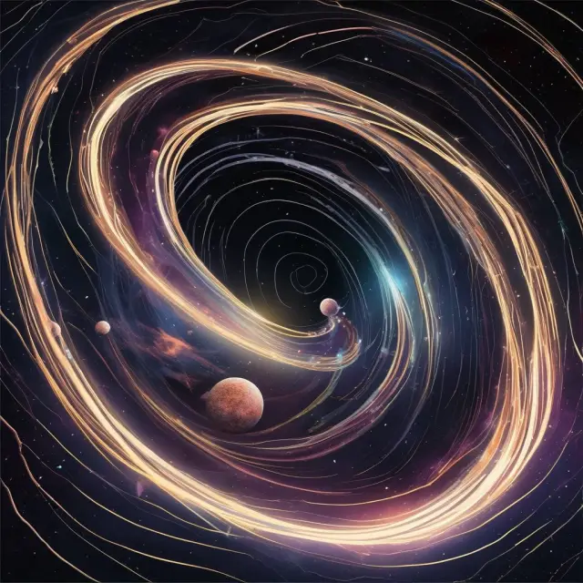 A galaxy filled with varying MAU spheres representing companies, revolving around the standardization black hole