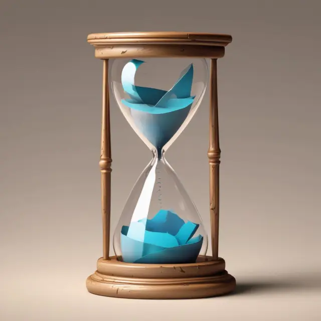 An hourglass morphing into a digital clock: Twitter