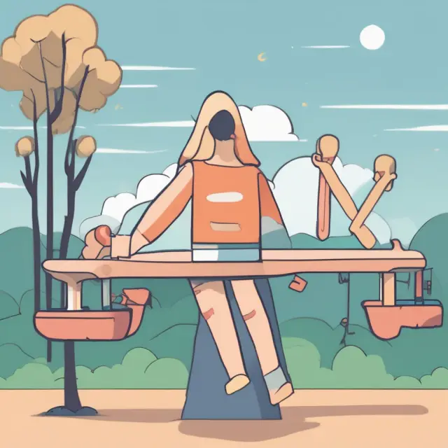 Two users representing Monthly Active Users (MAU) and Daily Active Users (DAU) standing on opposite sides of a seesaw, illustrating the importance of balancing user reach and engagement.