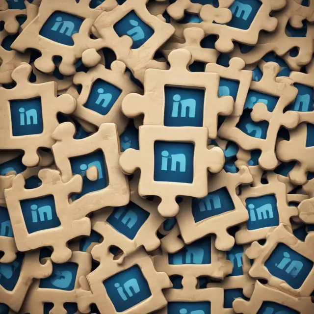 Microsoft and LinkedIn interlocking puzzle pieces representing their combined Monthly Active Users (MAU) and growth potential