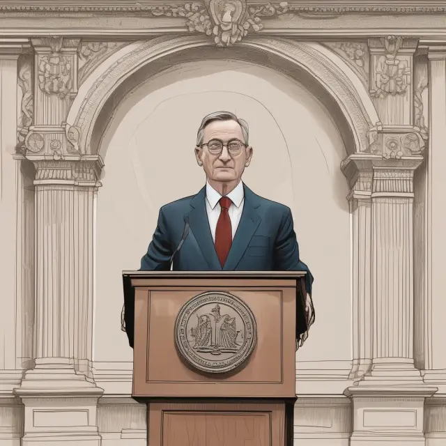 Central banker delivering powerful speeches to influence market sentiment with moral suasion