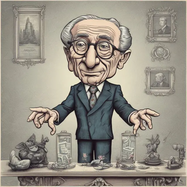 Central bank manipulating market sentiment through moral suasion. Image illustrates a central bank figure as a puppeteer, skillfully controlling the strings of various financial markets.