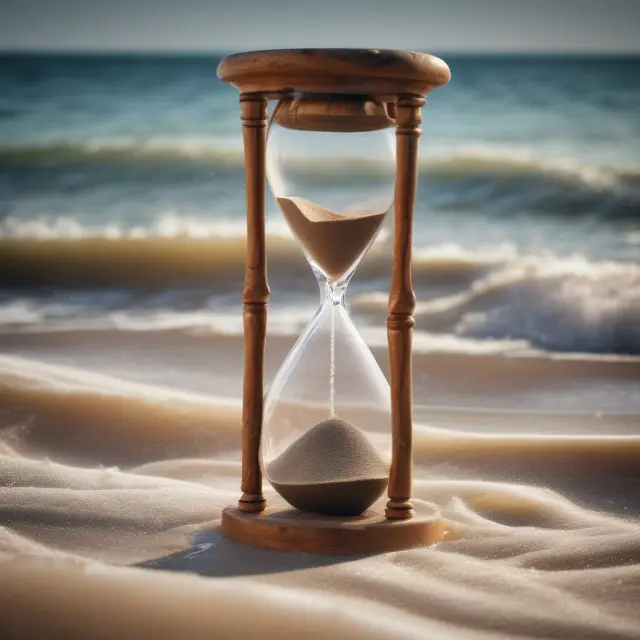 A moratorium represented as a tide ebbing and flowing within a sandglass, symbolizing temporary financial relief with underlying complexities.