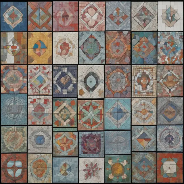 A mosaic of tiles, each representing a major cause of morbidity: heart/stroke, cancer, mental health, and non-communicable diseases. The tiles