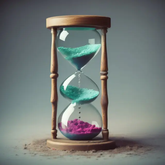 An hourglass with morbidity rate data flowing through it, signifying changing health trends over time.