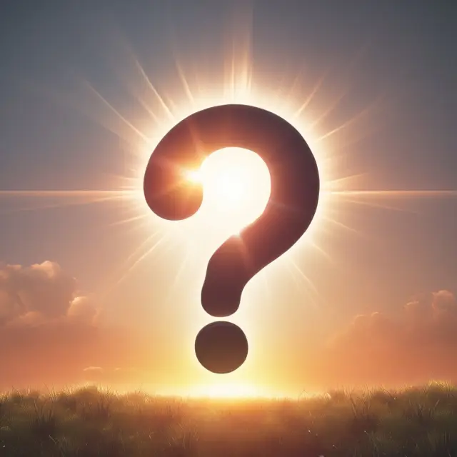 Doji question mark fading away to reveal a radiant sun in a morning star FAQ context