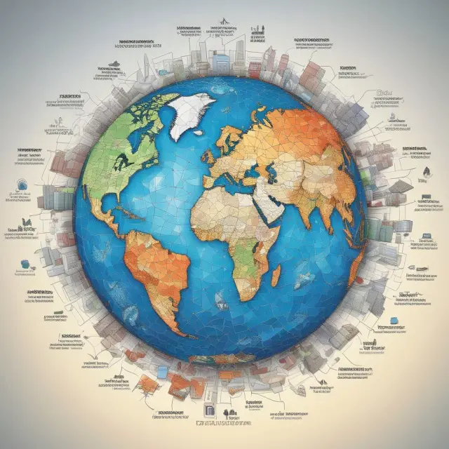 A mosaic of various global investments blending together, symbolizing Morningstar