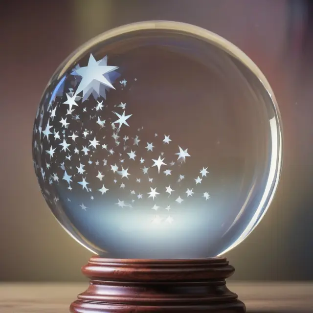 An image of a crystal ball displaying various Morningstar stars as they swirl and change positions, symbolizing the unpredictability and constant fluctuation of fund performance.