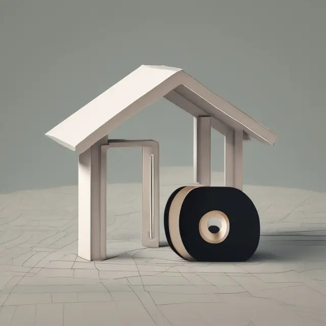 A yin-yang symbol showcasing fixed-rate mortgages in yin (stability) and adjustable-rate mortgages in yang (flexibility), representing mortgage rate choices for homebuyers
