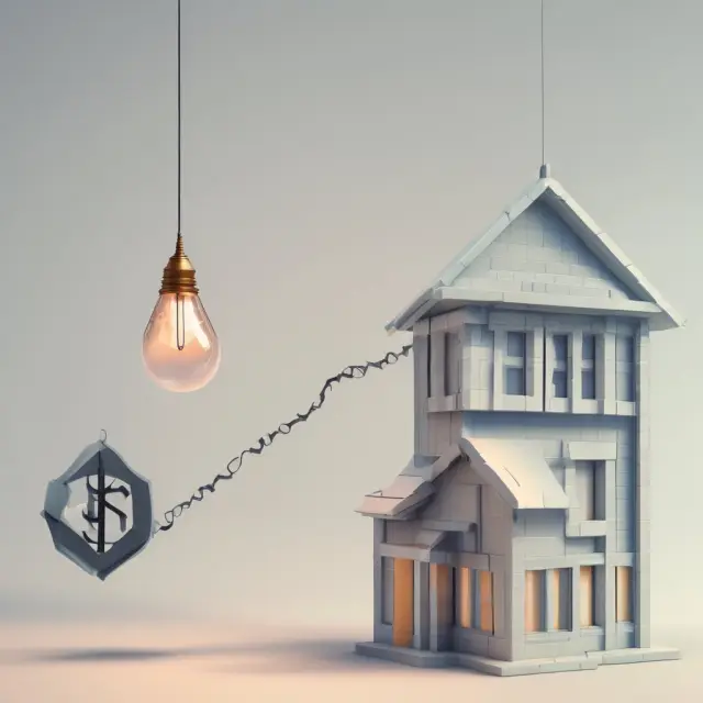 Pendulum illustrating the impact of mortgage rates on housing market trends