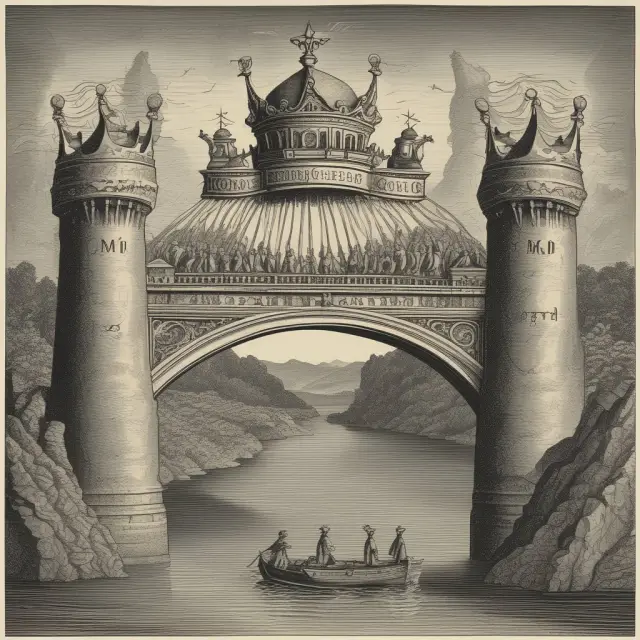 A bridge connects Pass-Through (PTMBS) and Collateralized Mortgage Obligations (CMO) towers, symbolizing their differences in mortgage-backed securities risk management.
