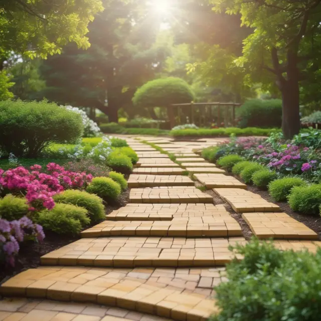 Golden bricks representing mortgage origination fees growing a lush garden symbolizing revenue streams