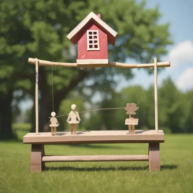 Two mortgage rate locks on a seesaw: one locked and constant (standard), while the other flexible and adjustable (float down).
