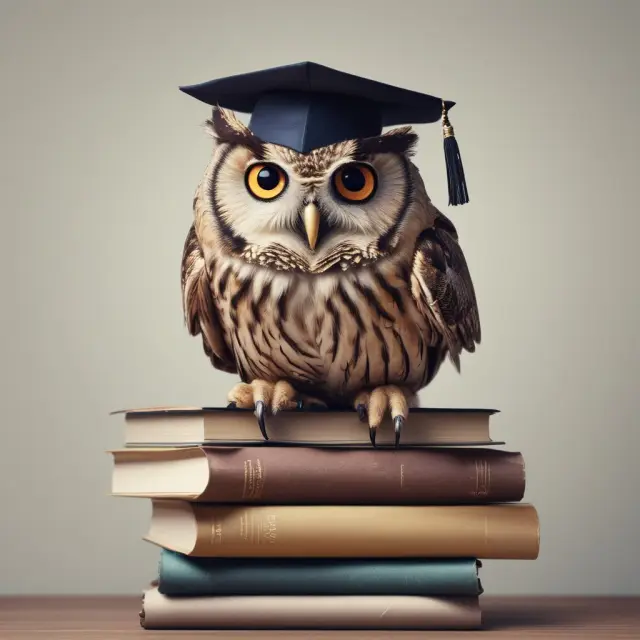 An owl symbolizing mortgagee wisdom sits atop a stack of mortgages, securing financial stability for all parties.