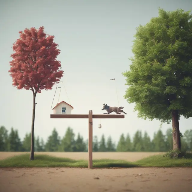 Borrowers contemplate their mortgage options: a seesaw balancing between fixed and variable rate loans