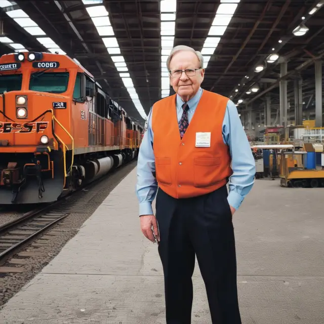 Warren Buffett examining BNSF