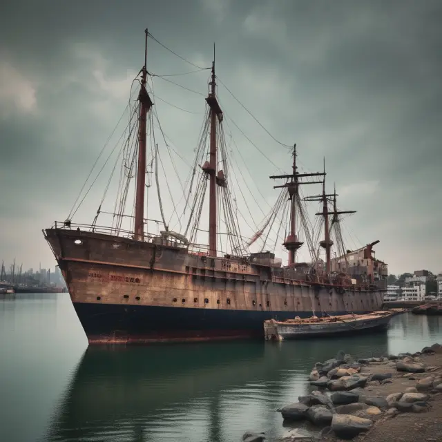 Mothballed ship in harbor - Adaptive business strategy, preserving value
