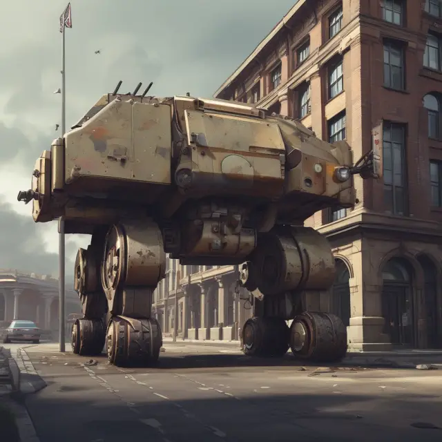 An image of a sentinel standing watch over mothballed assets, preserving them for future use in a warehouse or storage facility.