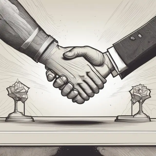 Hands shaking over an array of MOUs, representing common FAQs about these agreements and their importance in trust-building.