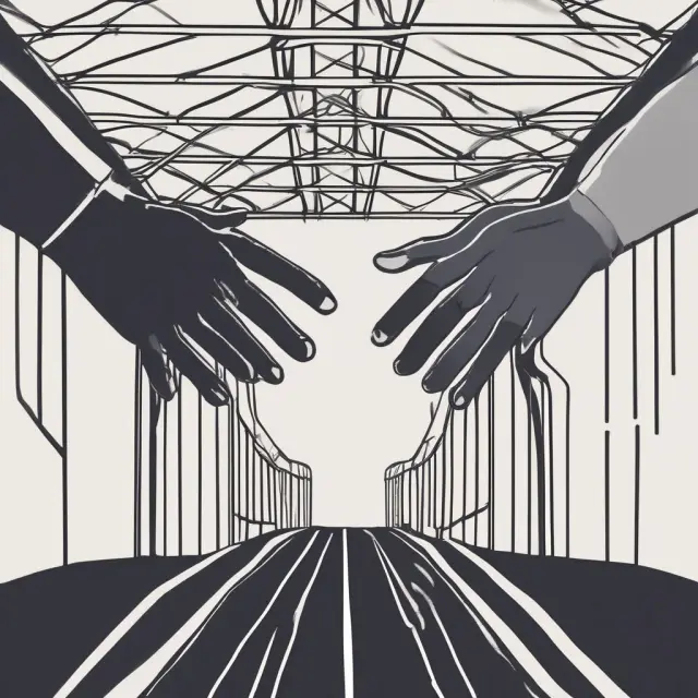 Image of hands from different parties connecting on a bridge representing the advantages and benefits of Memorandums of Understanding