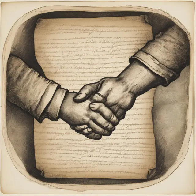 A handshake sealed beneath an MOU, representing trust during business negotiations
