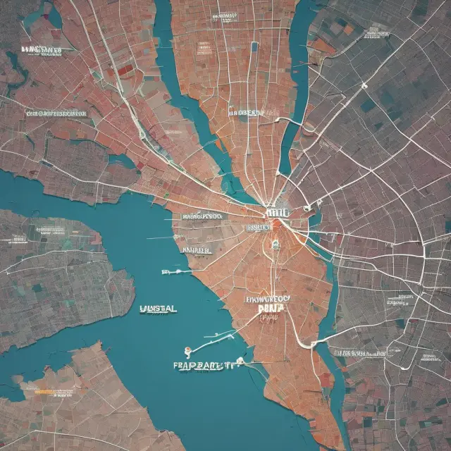 An intricate web connecting MSAs symbolizing economic growth, policy-makers, and real estate markets