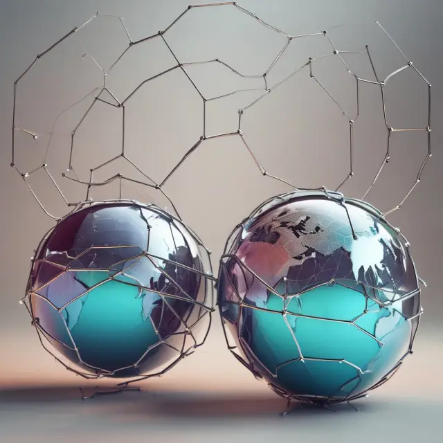 Comparison of MSCI ACWI index and iShares MSCI ACWI ETF performance with mirrored globes, illustrating their close correlation.
