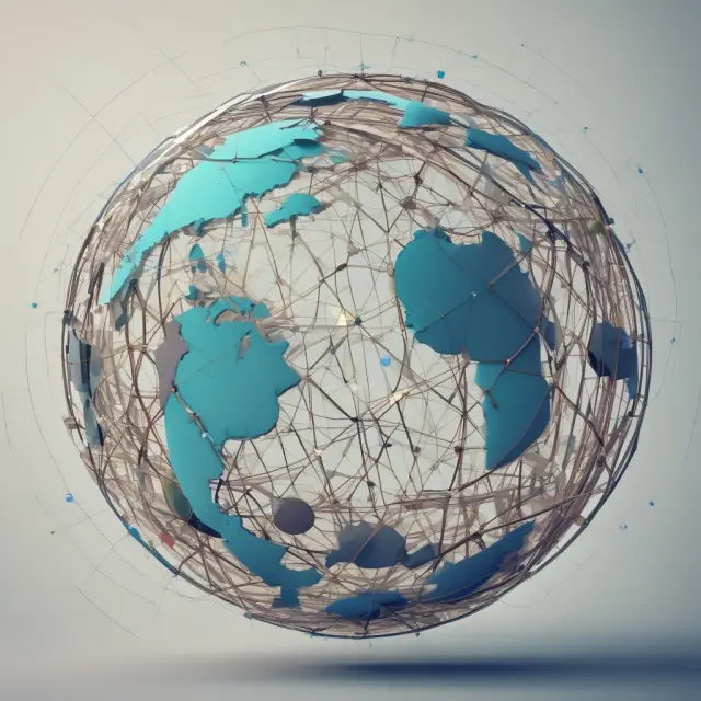 A globe with smaller circles representing alternative global equity indices orbiting a larger sphere symbolizing MSCI ACWI, emphasizing portfolio diversification.