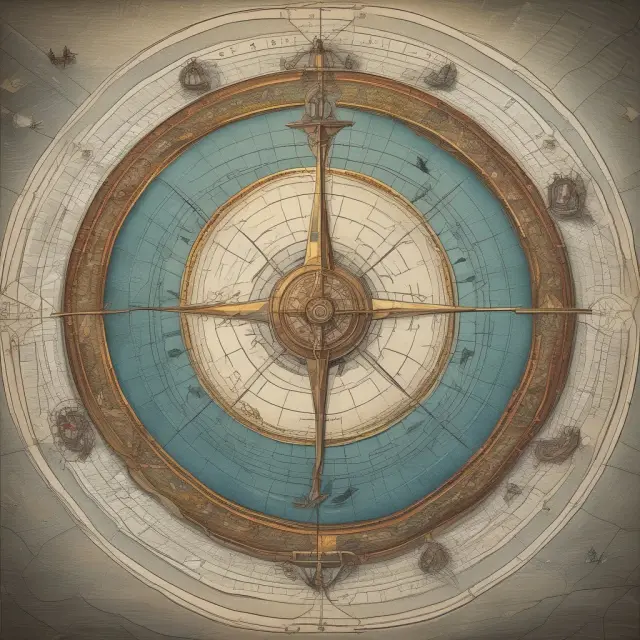 Institutional investors exploring multi-asset class investing with a compass chart, symbolizing the quest for diversification, risk management, and return enhancement