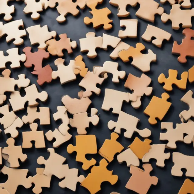 A person solving a complex puzzle made of interlocking multi-factor model pieces, illustrating investment analysis through risk factors