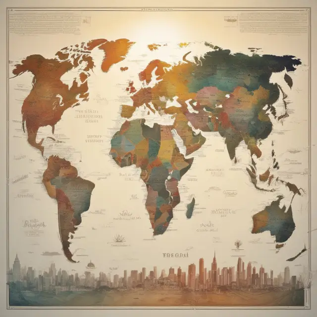 A sunrise illuminating a map of the developing world, with three blooming flowers representing MIGA
