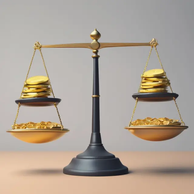 Golden scales comparing Enterprise Value and EBIT in stock valuation