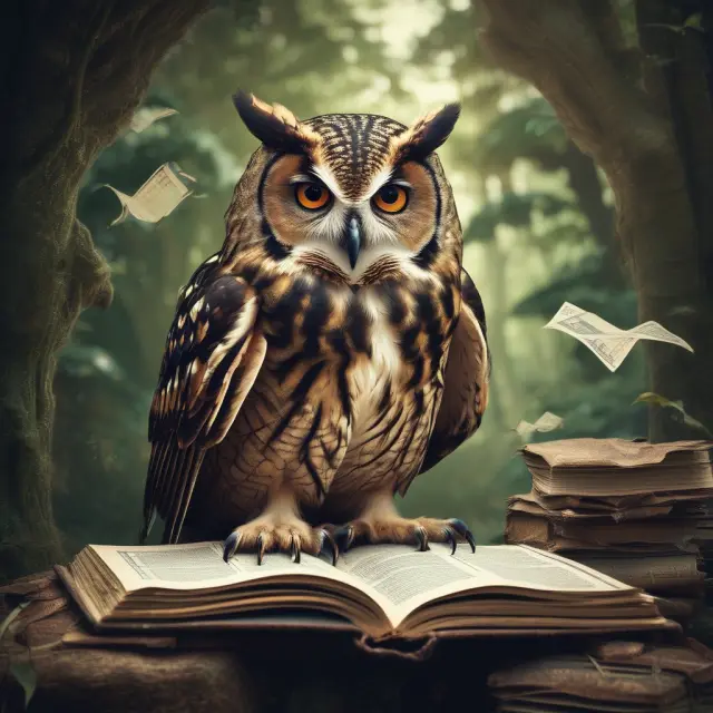 A wise owl examines a large, open book displaying various multiples (P/E, EV/EBITDA, EV/EBIT, and EV/sales), guiding investors as they navigate the complexities of investment analysis