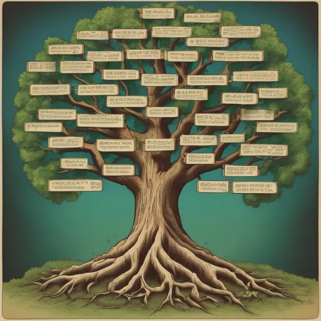 A forest of diverse trees, symbolizing economic concepts and their multiplier effects on growth