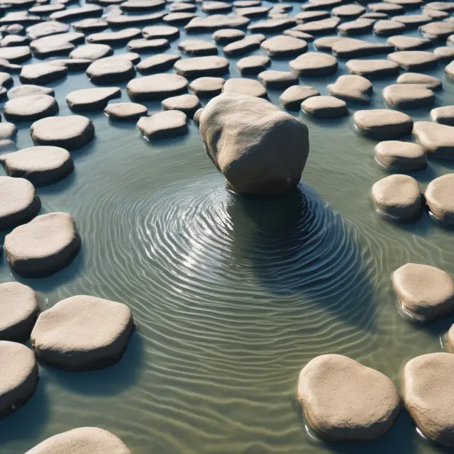 Boulder dropping in water, representing government spending causing multiplier effect on economic growth