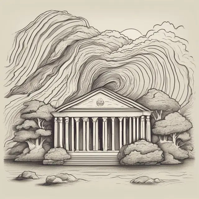 An illustration of a deposit triggering a chain reaction of loans and deposits, amplifying the original amount in a fractional reserve banking system