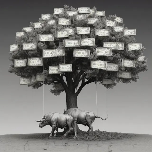 Interest rate sensitivity, maturity risk, and call risk depicted through a bull holding a tree with options