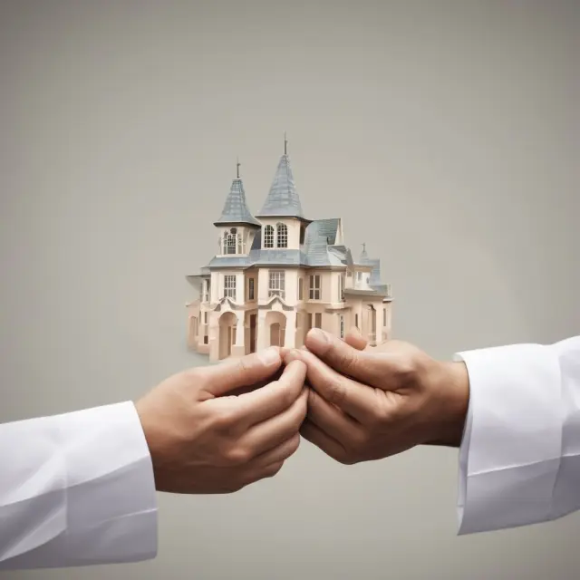 Two hands representing partners sharing ownership and profits through the Islamic financing structure, musharakah, in a real estate property transaction.