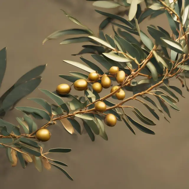A group of golden olive branches intertwined, representing various successful musharakah partnerships and the potential rewards of this investment structure.